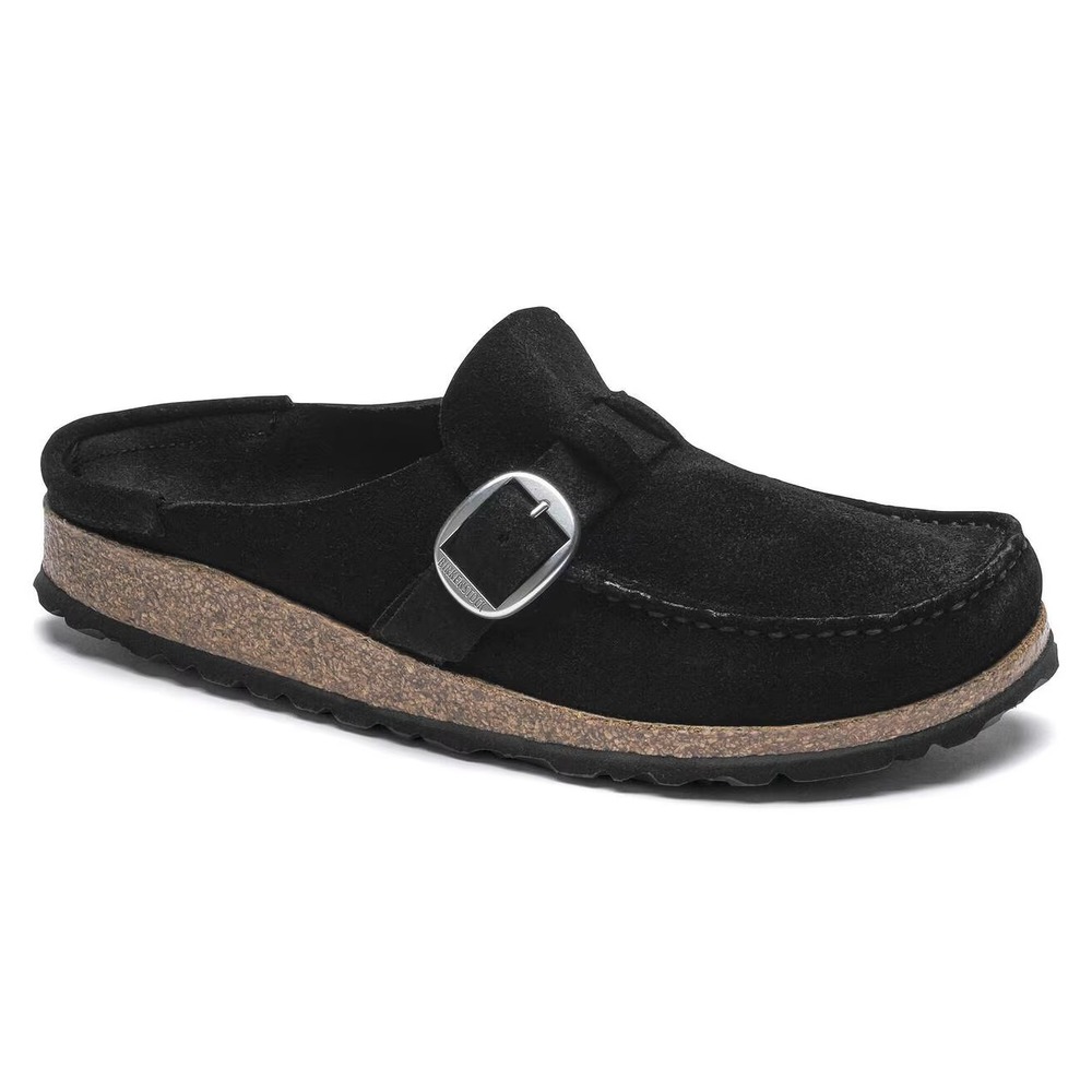 Birkenstock Black Buckley Suede Leather Clog Slip On Size EU40 US9 - Picture 3 of 11
